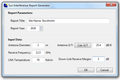 Sun Interference Report Generator